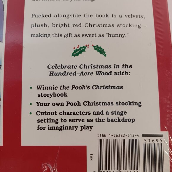 VTG Winnie the Pooh's Christmas Gift Box 1992 Storybook And Stocking New Sealed - Picture 3 of 8